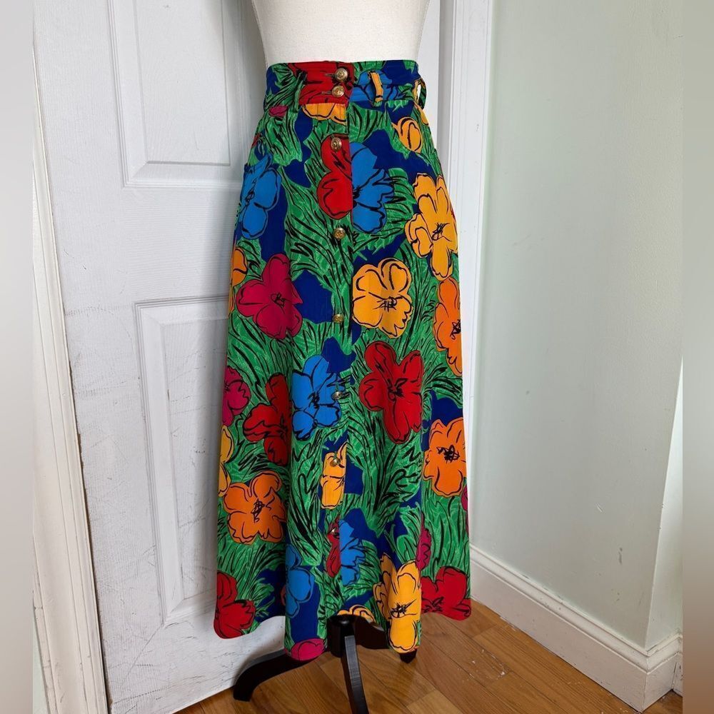 RARE Moschino Jeans Designer 90s Bold Maxi Button Down Skirt Excellent Condition